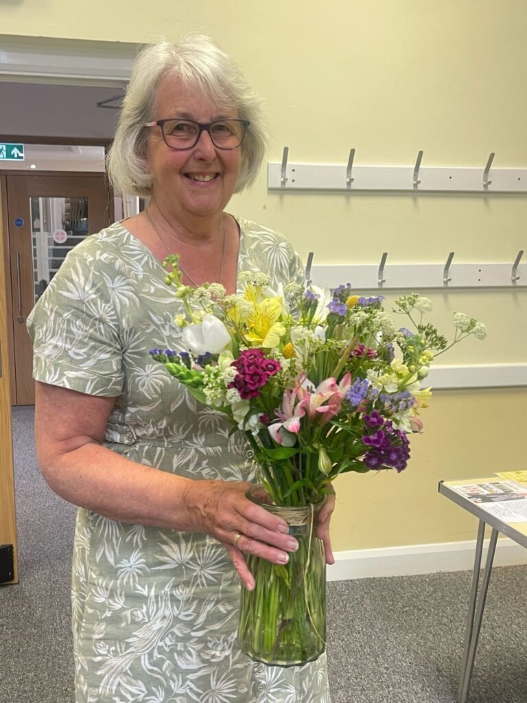 Darley Dale Horticultural Society making flower bouquet